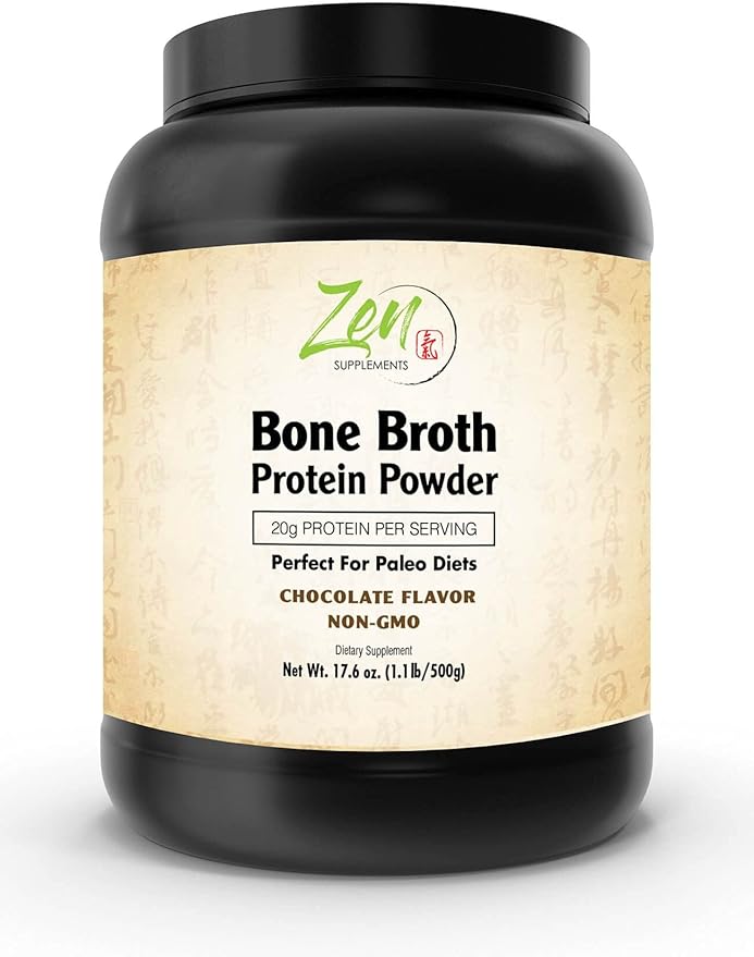 Bone Broth for Keto Diets and Paleo Diets - Chocolate 1 LB-Powder - 22g of Protein Per Serving -Promotes Joint Health Gut Health Hair Skin &amp Nails Health Brain Health and Healthy Aging