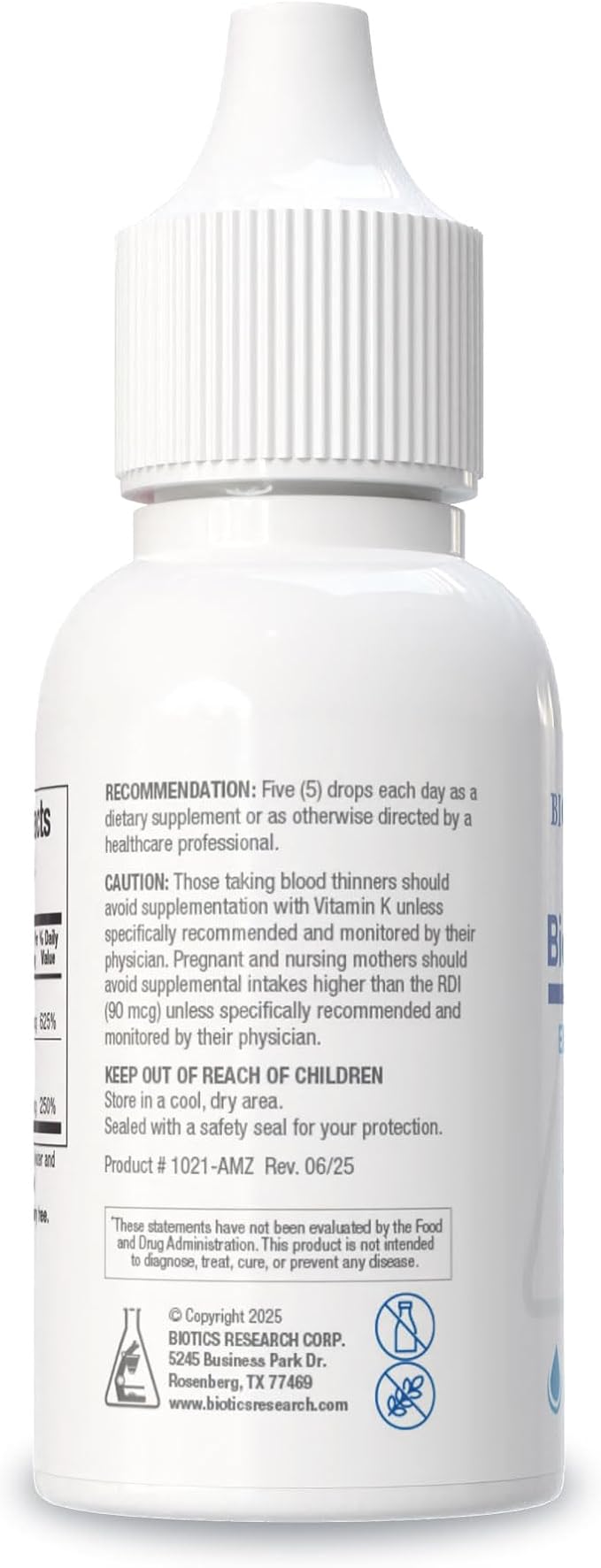 Biotics Research Bio-DK-Mulsion™–Emulsified Liquid Vitamin D and K D3 Drops 125 mcg &amp Vitamin K (K1 K2) 300 mcg MK-7–Supports Stronger Bones Musculoskeletal Strength Healthy Heart &amp BMI 1