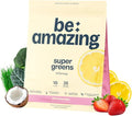 BE AMAZING Super Greens Powder with Prebiotics Digestive Enzymes &amp Antioxidants 35 Fruits &amp Veggies Electrolytes &amp Fiber Vegan Gluten Free Juice &amp Smoothie Mix Pink Lemonade 25
