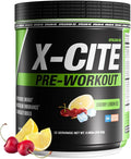 X-CITE Pre-Workout by ATHLEAN-X - Enhanced Formula with Beta-Alanine Creatine &amp Caffeine for Ultimate Energy Endurance Focus &amp Muscle Pump NSF Certified for Sports (Cherry Lemon Ice)