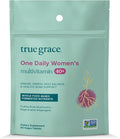 True Grace One Daily Women’s Multivitamin 40+ Fermented Minerals Organic Adaptogens &amp Mushrooms Energy Immune Bone Support - Non-GMO - Iron Gluten &amp Soy Free - 90 Vegan Tablets