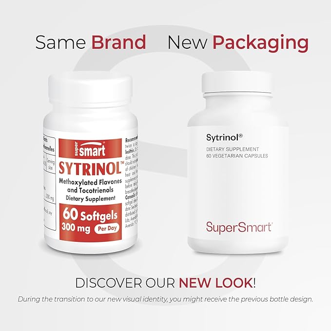 Supersmart - Sytrinol Supplement 300mg per Day (High Absorption) - Citrus Bioflavonoids &amp Tocotrienols Complex - Palm Fruit Extract | Gluten Free - 60 Softgels