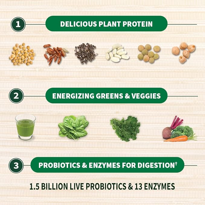 Garden of Life Raw Protein &amp Greens Vanilla Protein Powder – 20g Plant Based Greens Powder Probiotics &amp Enzymes Post-Workout Recovery Vegan Gluten-Free Non-GMO 20 Servings