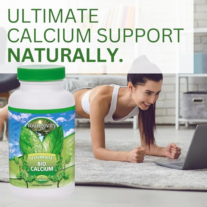 Youngevity Bio Calcium™ - Bioavailable Chelated Calcium + Magnesium Zinc Copper Potassium Boron - Absorbable Bone Support Supplement - (120 Capsules)