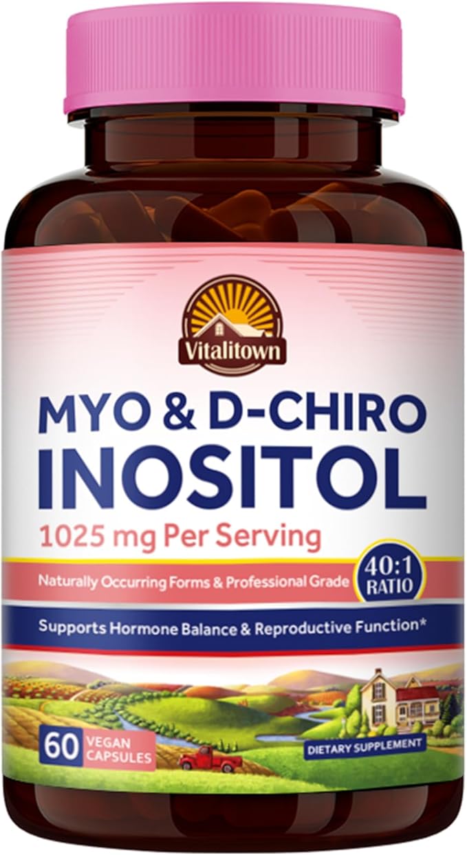 Vitalitown Probiotics &amp Inositol Bundle - 120 Billion CFUs 36 Strains + Prebiotics &amp Digestive Enzymes + Myo-Inositol &amp D-Chiro Digestive Health Immune &amp Hormone Balance for Men &amp