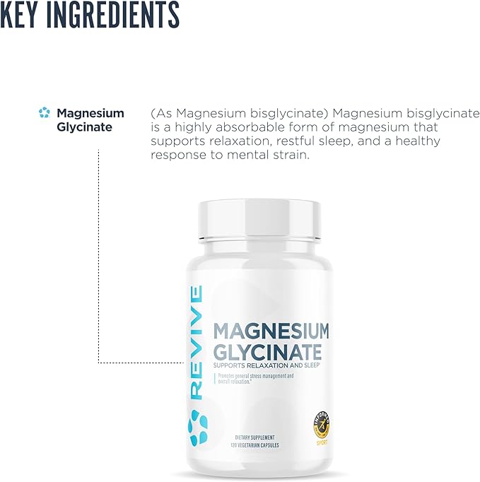 Revive MD Pure Magnesium Glycinate &amp Vitamin D3 &amp K2 Supplement Bundle
