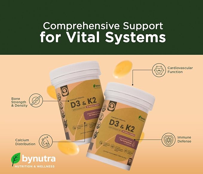 Premium Vitamin D3 &amp K2 with Coconut Oil – 10000 IU D3 + 200 mcg MK-7 – High-Potency Vitamin D3 K2 Supplement – 120 Softgels