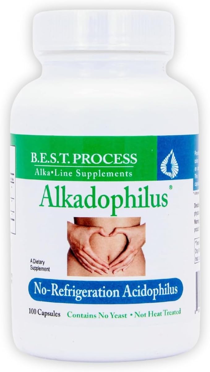 Alkadophilus Best Process Alkaline — No Refrigeration Probiotic &amp Prebiotic Digestive Supplement — 1.5 Billion CFU of Good Bacteria &amp Beetroot