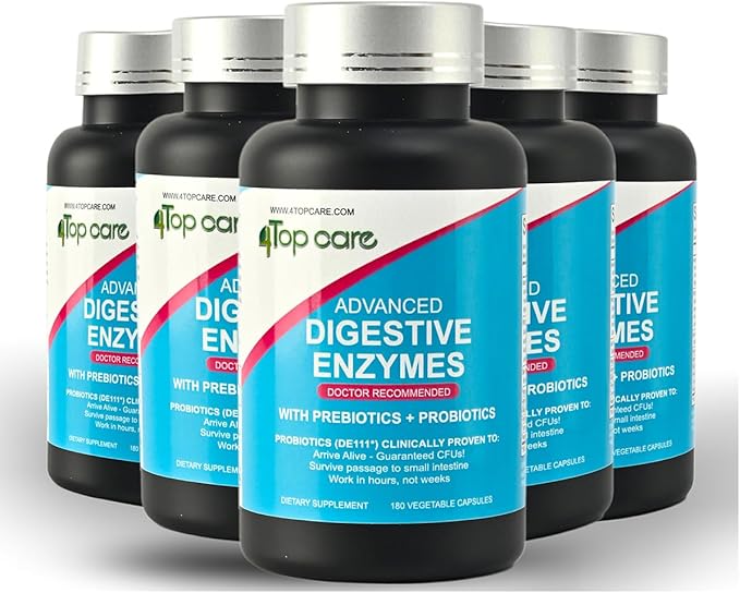 H4U Advanced Digestive Enzymes: an Ultimate Health Solution with Probiotics Prebiotics and Enzymes for Both Women and Men. Vegetarian Digestive Enzyme Supplement (180 - Count)