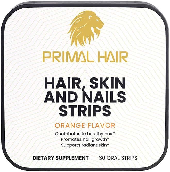 Biotin Oral Dissolving Strips 5000mcg – Fast Absorbing Sublingual Vitamin B7 – Vegan Gluten Free Sugar Free – Supports Hair Skin &amp Nails – Orange Flavor – 30 Strips