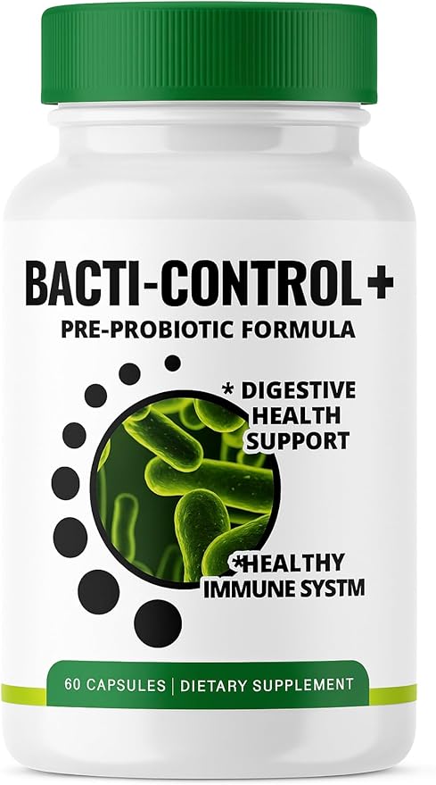 New. Bacti-Control - Maximum Strength Probiotic - Immume System Support 1 Bottle 60 Capsules Vital Support - Allnatural Bacterium