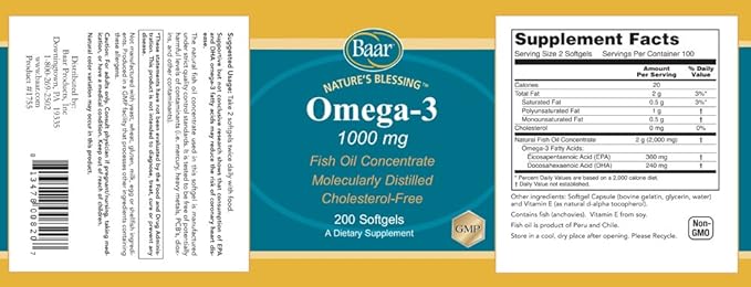 Omega 3 1000mg 200 Softgels