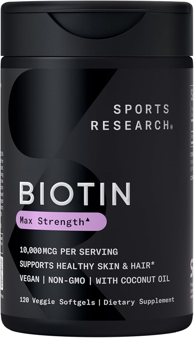 Sports Research® Dissolve to Absorb Pack - 10000mcg Biotin (Vitamin B7) with Organic Coconut Oil + Digestive Enzymes with Probiotics &amp Ginger