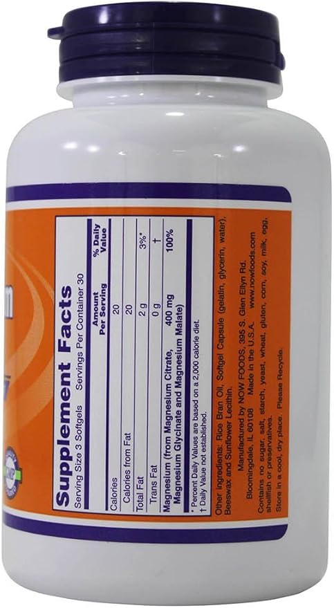 Now Foods: Magnesium Citrate Nervous System Support 134 mg 90 sgels (2 Pack)
