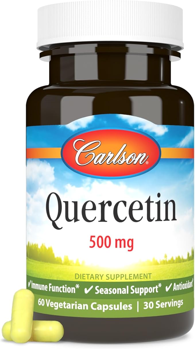 Carlson - Quercetin 500 mg Seasonal Support Skin Health Optimal Wellness 60 Vegetarian Capsules