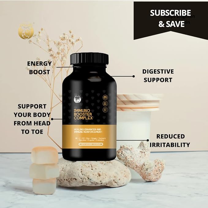 Defense support Strengthen your immune system and protect your health with10-in-1 combination of Vitamins C D3 B6 Zinc Echinacea Ginger Turmeric Spirulina Propolis and Probiotics. 60 cap