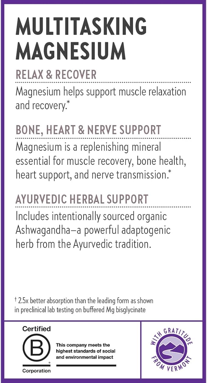 New Chapter Magnesium + Ashwagandha Supplement 325 mg with Magnesium Glycinate for Muscle Relaxation &amp Recovery Heart Nerve &amp Bone Health 2.5X Absorption Non-GMO - 90 ct (3 Month Supply)
