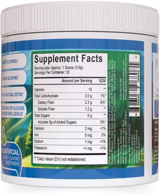 Grow Young Fitness Slim Fiber Supplement - Strawberry Fiber Powder for Digestive Support and Managing Cravings (1 Container 30 Servings)