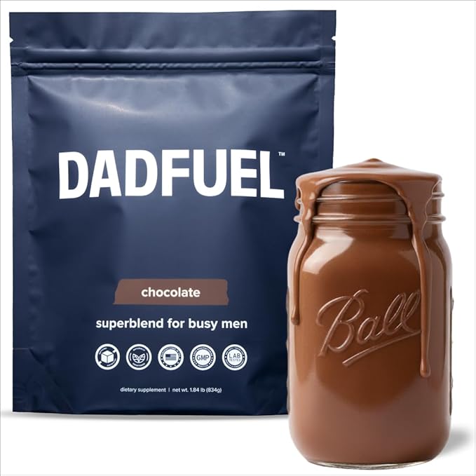 DADFUEL All-in-One Meal Replacement Shake for Men | 25g Whey Protein Isolate + 70+ Superfoods &amp Nutrients | Non-GMO Gluten-Free No Added Sugar | Smooth Taste Easy Mix | 15 Servings