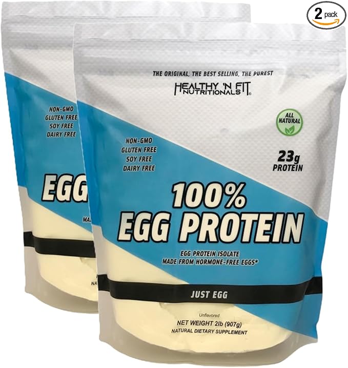 Healthy 'N Fit - 100% Egg Protein (unflavored) 2 Pack (4 LB Total). Just Egg Instant Dried Whites: Great for Baking and Mixing.