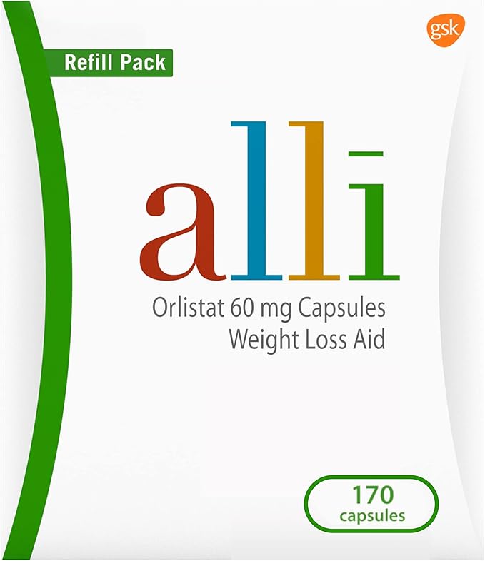 alli Diet Weight Loss Supplement Pills Orlistat 60mg Capsules 170 Count