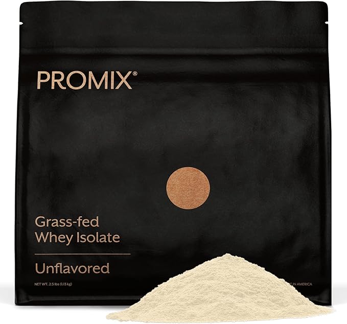 ProMix Nutrition Whey Protein Isolate Powder 30g Grass Fed Whey Isolate 6.6g BCAAs Gluten Free Keto Friendly Unflavored - 2.5 Pound (Pack of 1)