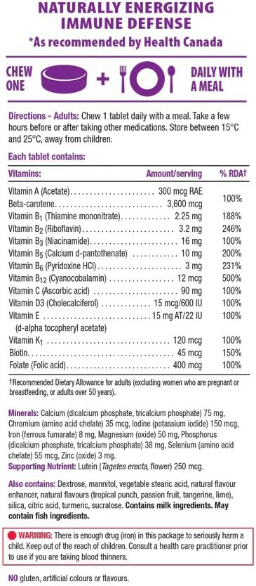 Jamieson 100% Complete Chewable Multivitamin for Adults Citrus Twist Multi 60 chewable tablets