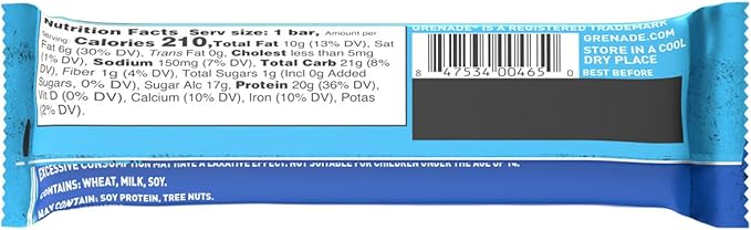 Grenade OREO Milk Chocolate High Protein Bar 20g Protein and 1 g Sugar per Snack Bar 12 Count 2.1 oz Bars
