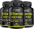 Health Dose Vitamin D3 10000 IU + K2 (MK7) Supplement 2-in-1 Formula Immune Support a Healthy Mood Heart Joint Teeth Bone Health Calcium Absorption 180 softgels. (3)