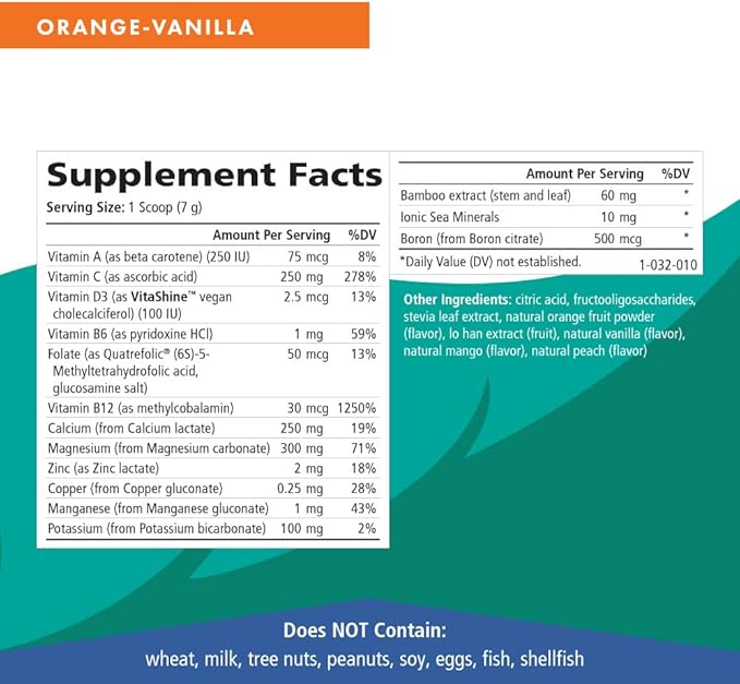 Ionic Fizz Calcium Plus by Pure Essence - Perfect Calcium/Magnesium Ratio with Vitamin A B C D and Potassium Strong Bones - Orange Vanilla - 14.82 oz