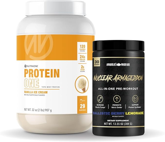 NutraOne Strength &amp Pre-Workout Stack – ProteinOne + Nuclear Armageddon
