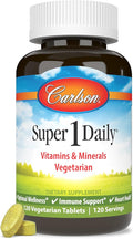 Carlson - Super 1 Daily Vegetarian Multiple Formula Multivitamin Optimal Wellness 120 Tablets