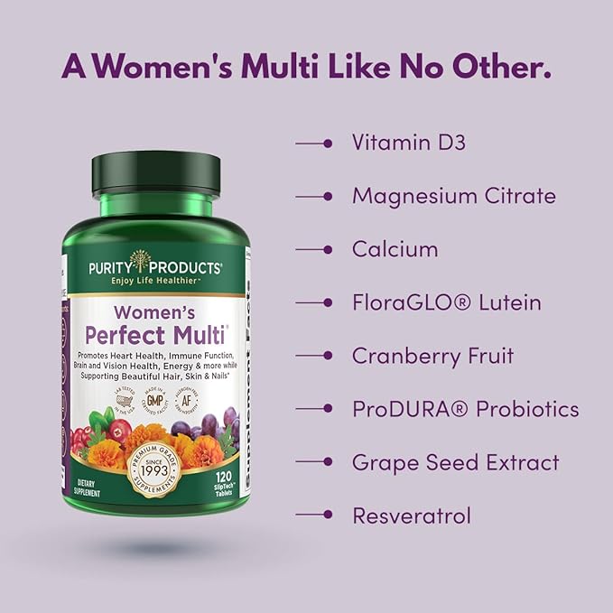 Purity Products Bundle - Women’s Perfect Multi + Flexuron Joint Formula Women's Multivitamin (Supports Urinary Tract Health Immune Bone + More) - Flexuron (Krill Oil Hyaluronic Acid + More)