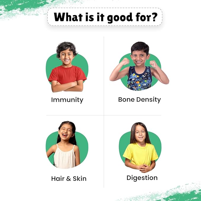 Multivitamin Gummies for Kids | 2-6 Years | 30 Gummies | with 12 Vitamins &amp Minerals | Improves Immunity Bone Health | No Added Sugar | Strawberry Flavour