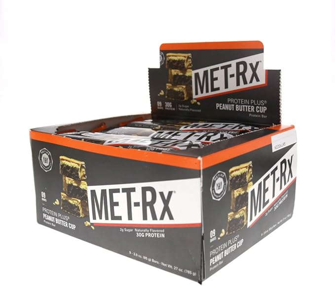 MET-Rx Protein Plus Bar Great as Healthy Meal Replacement Snack and Help Support Energy Gluten Free Peanut Butter Cup With Vitamin A Vitamin C and Zinc to Support Immune Health 85 g9 Count