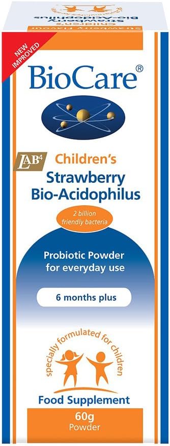 (2 Pack) - Biocare - Child Strawberry BioAcidophilu | 60g | 2 Pack Bundle