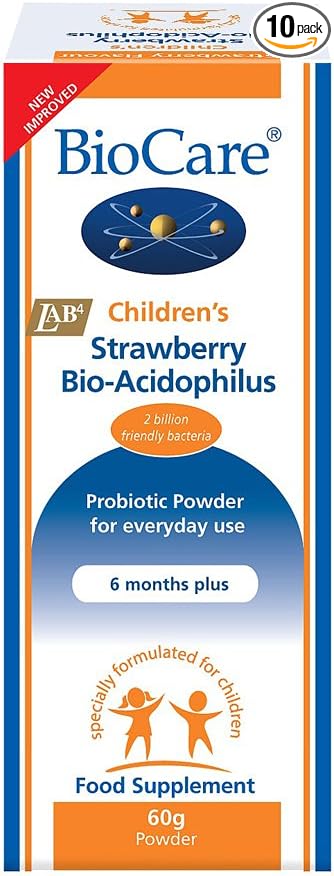 (10 Pack) - Biocare - Child Strawberry BioAcidophilu | 60g | 10 Pack Bundle