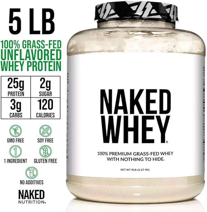 NAKED Grass Fed Protein Bundle: 5LB Unflavored Whey and 5LB Unflavored Casein