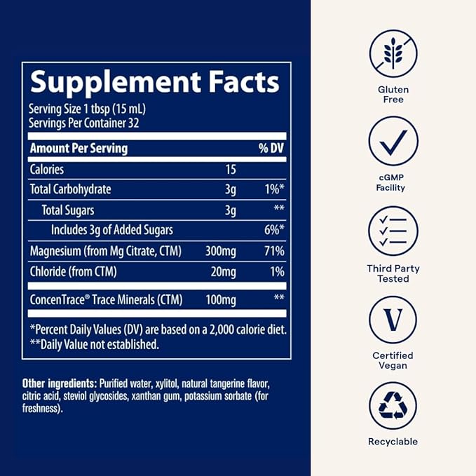 Trace Minerals Research LQM01 - Liquid Magnesium 300 Mg 1.35 lbs