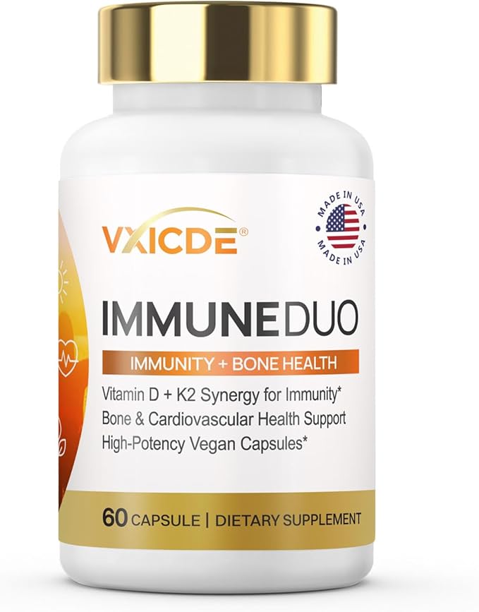 Vitamin Non-GMO Formula 125 mcg Vitamin D3 &amp 100 mcg K2 (MK-7) Supplement Easy to Swallow D &amp K Complex 60 Capsules