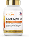 Vitamin Non-GMO Formula 125 mcg Vitamin D3 &amp 100 mcg K2 (MK-7) Supplement Easy to Swallow D &amp K Complex 60 Capsules