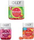 OLLY Metabolism Gummy Rings 30 Count &amp Undeniable Beauty Gummy 60 Count &amp Probiotic + Prebiotic Gummy 30 Count