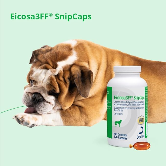 Eicosa3FF SnipCaps Omega 3 Free Fatty Acid Capsules for Dogs - Large 120 ct