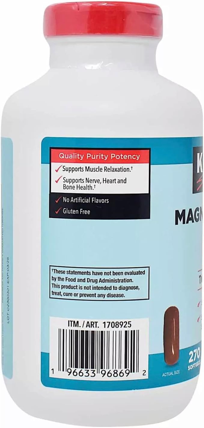 Kirkland Signature Magnesium Citrate 250mg Softgels (270 Count)