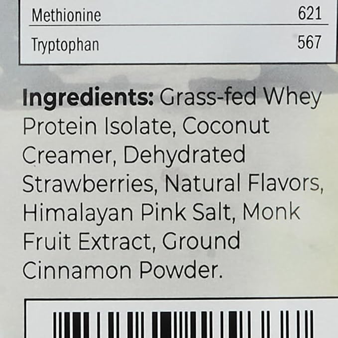 Santa Cruz Paleo Whey Protein Powder Strawberry 20g Grass Fed Whey Protein Isolate Per Serving Gluten Free Keto Sugar Free Paleo Natural Post Workout Muscle Support 20 Servings 1.2lb Bag