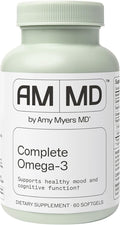 Amy Myers MD Complete Omega-3 Softgels - Fish Oil Supplement for Cardiovascular &amp Immune System Support - Non-GMO Non-Dairy &amp Non-Soy - 60 Softgels (60 Servings)
