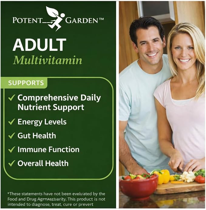 Potent Garden Adult Multivitamin for Women &amp Men 42 Fruits &amp Vegetables Plus Probiotics Supports Energy Metabolism &amp Immune System Daily Multivitamin for Men &amp Women Non-GMO 90 Tab