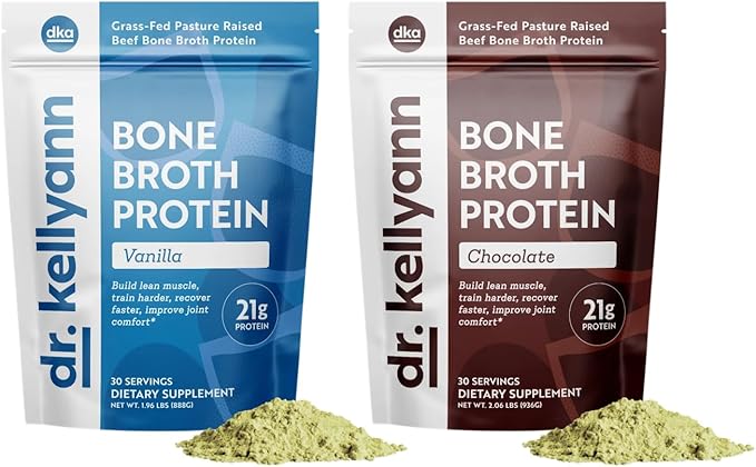 Bundle of Dr. Kellyann Keto Bone Broth Protein Powder - Chocolate (1) Vanilla (1)