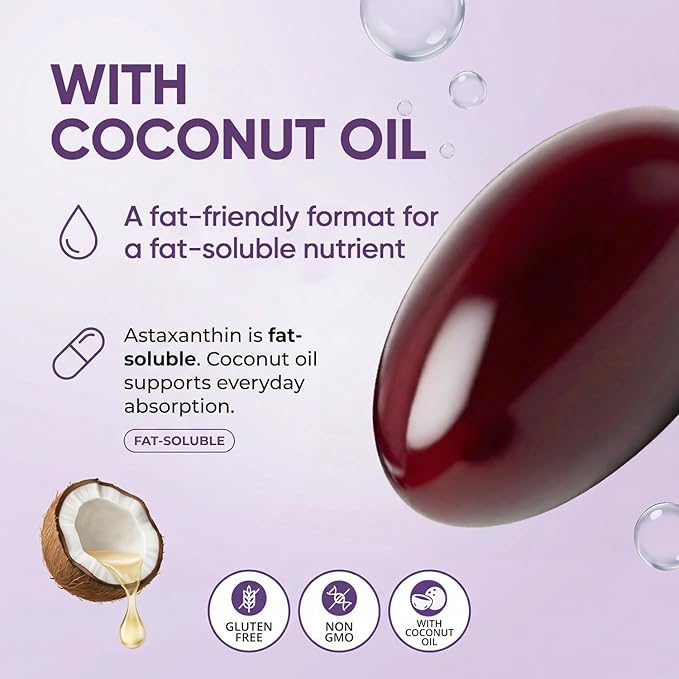IRMI Nutrawell Astaxanthin 12 mg Softgels Premium Natural Astaxanthin | Gluten-Free Non-GMO | Daily Eye &amp Skin Support 60 Soft gels