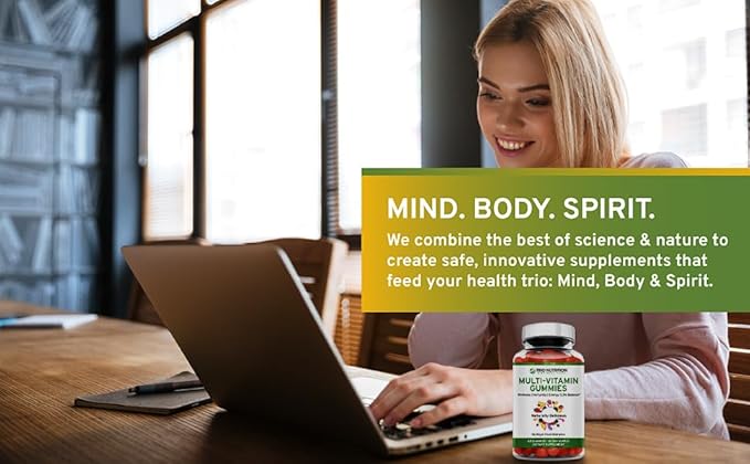 TRIO NUTRITION Daily Multivitamin Gummies for Men &amp Women - Natural Fruit Flavor with Essential Vitamins A B C D E &amp Zinc - No Major Allergens Immune Support &amp Energy Boost Supplement